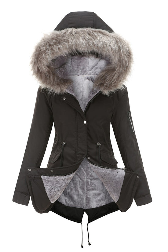 Parka Cotton-padded Coat Mid-length Hooded