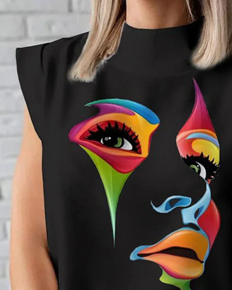 Women's Printed Sleeveless Casual Top - DanaFashionstore