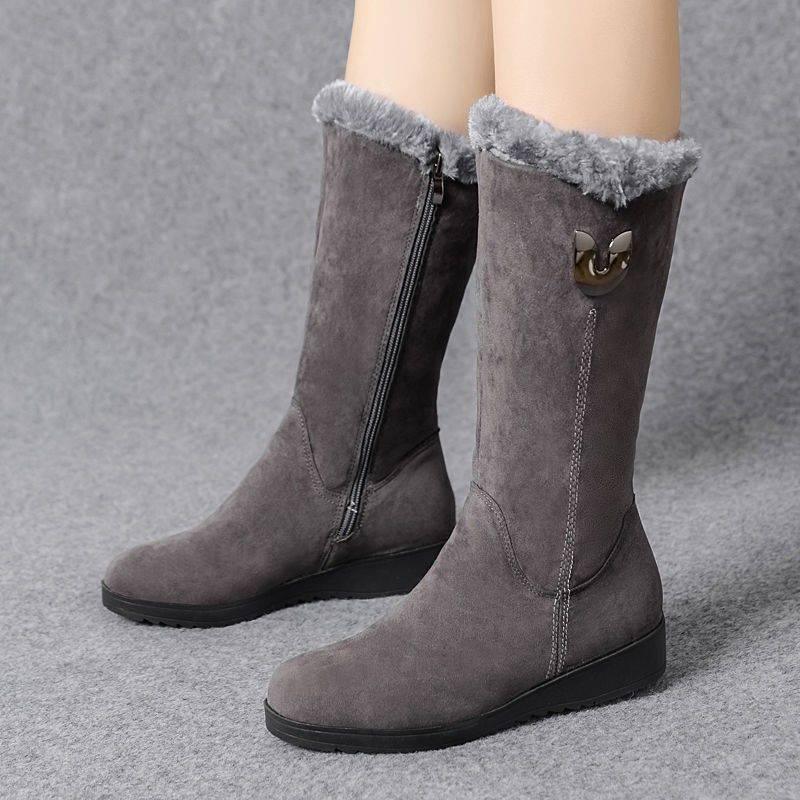 New Style Large Cotton Mid-tube Boots Women's Warm And Non-slip - DanaFashionstore