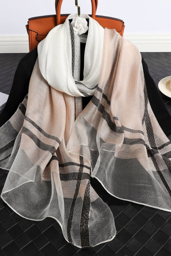 Women's Korean Style Silk Plaid Scarf
