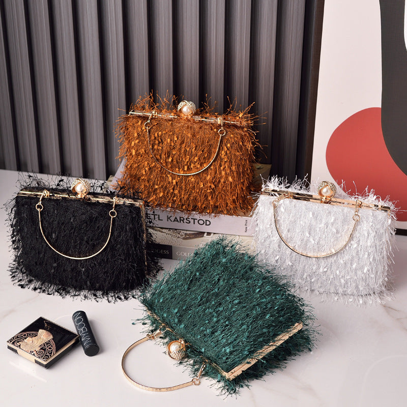Tassel Handbags Women Dress Party Evening Bag Fashion Luxury Designer Square Bags Crossbody Shoulder Bag Ladies - Dana Fashion
