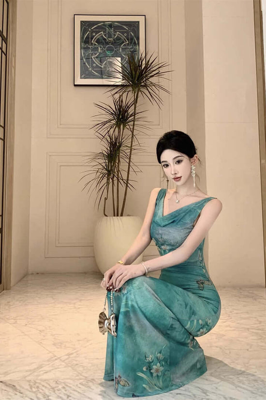 Pure Desire Butterfly Printed Mesh Dress Female $30.61 Dana Fashion Color: Green Size: L Women's clothing Product information: Pattern: Printing Skirt type: fishtail skirt Color: green Waist type: high waist Size: S,M,L,XL Style type: private clothing soc