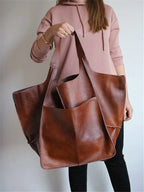 Simple Large Bag Soft Leather Large Capacity One-shoulder Portable Tote Bag - DanaFashionstore