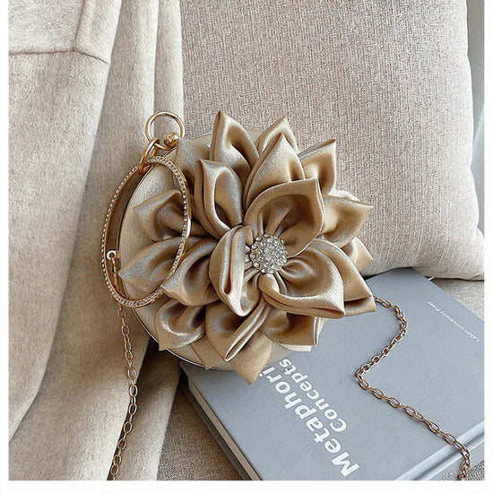 Evening Bag Flower Bag Wristlet Diamond Shoulder Messenger Bag - DanaFashionstore