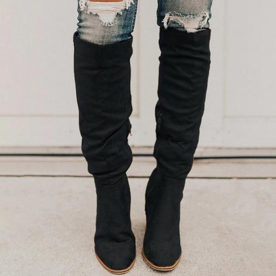 Block heel retro high boots