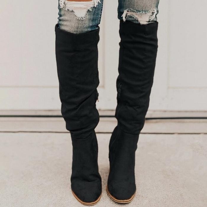 Block heel retro high boots