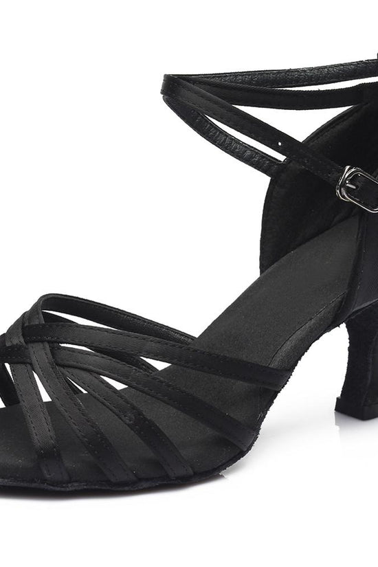 Indoor satin Latin dance shoes