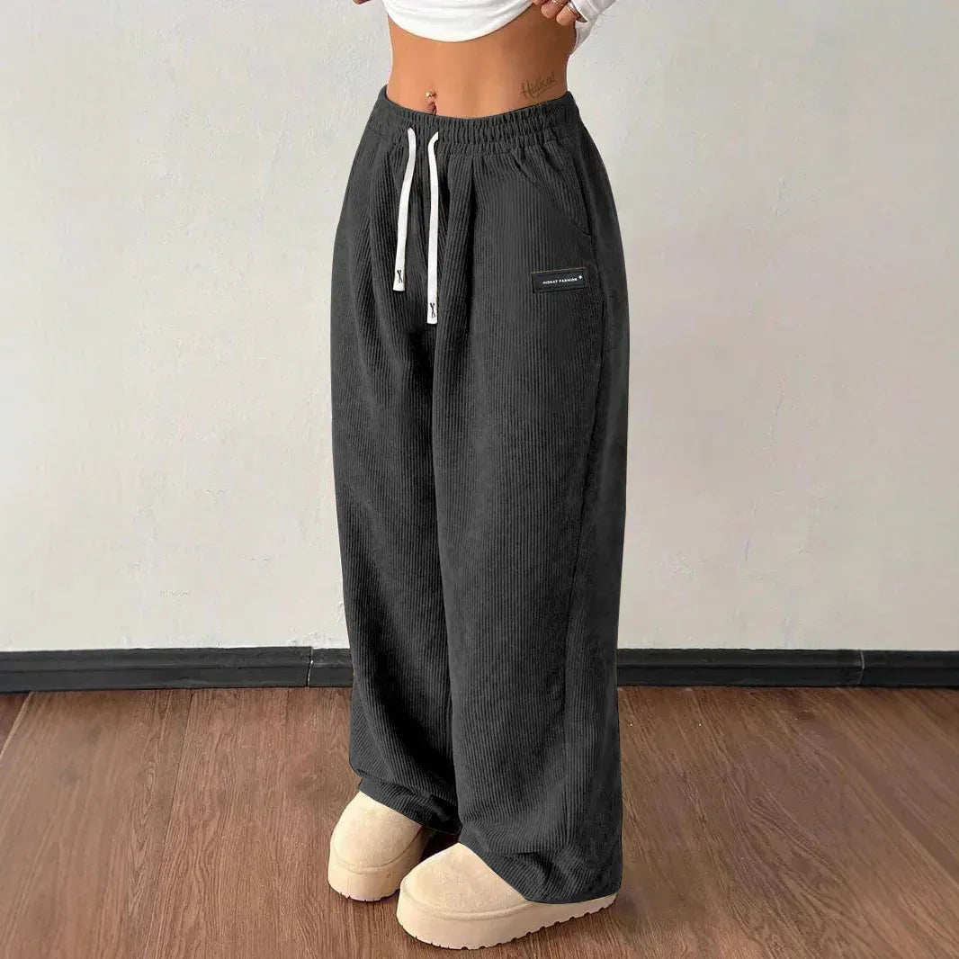 Loose Drawstring Solid Color Pocket Casual Versatile Pants Women's Pants - DanaFashionstore
