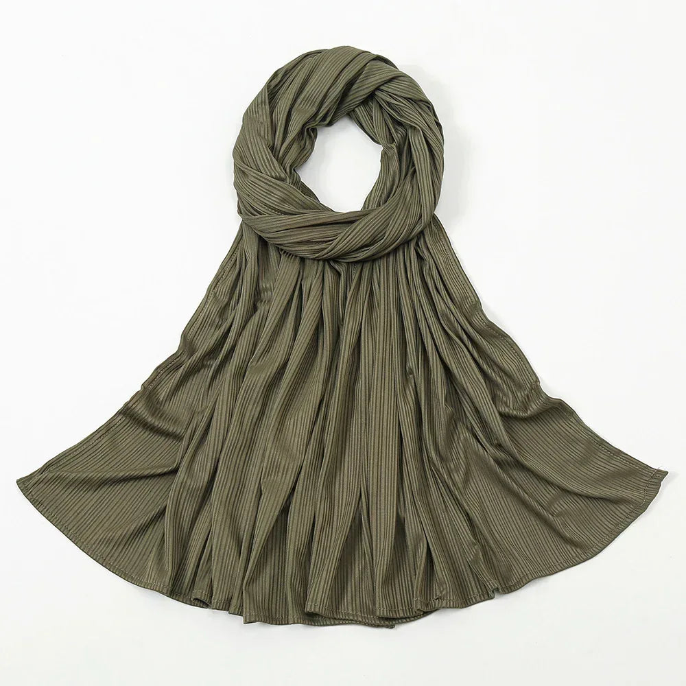 Women's Knitted Thread Cotton Striped Solid Color Scarf - DanaFashionstore