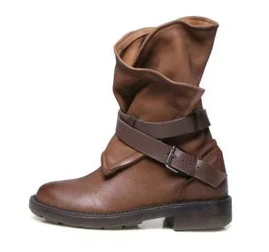 Round toe buckle with square heel - DanaFashionstore
