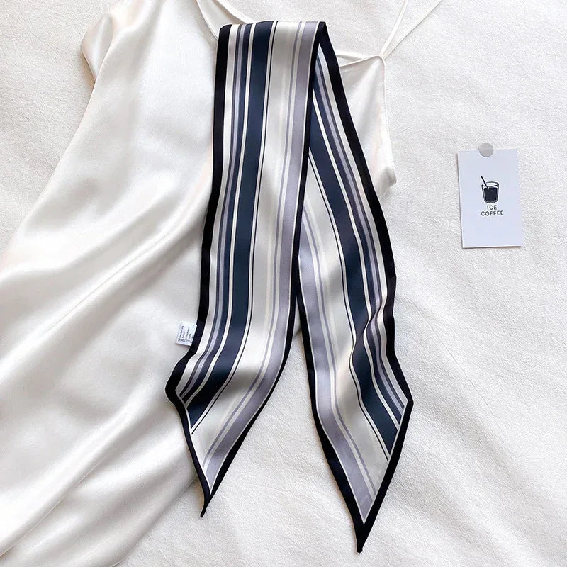 Narrow Long Strip Small Silk Scarf Women Fashion Leopard Pattern - DanaFashionstore