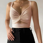 Fashion Twisted Elastic Lace V-neck Halter Sling - DanaFashionstore