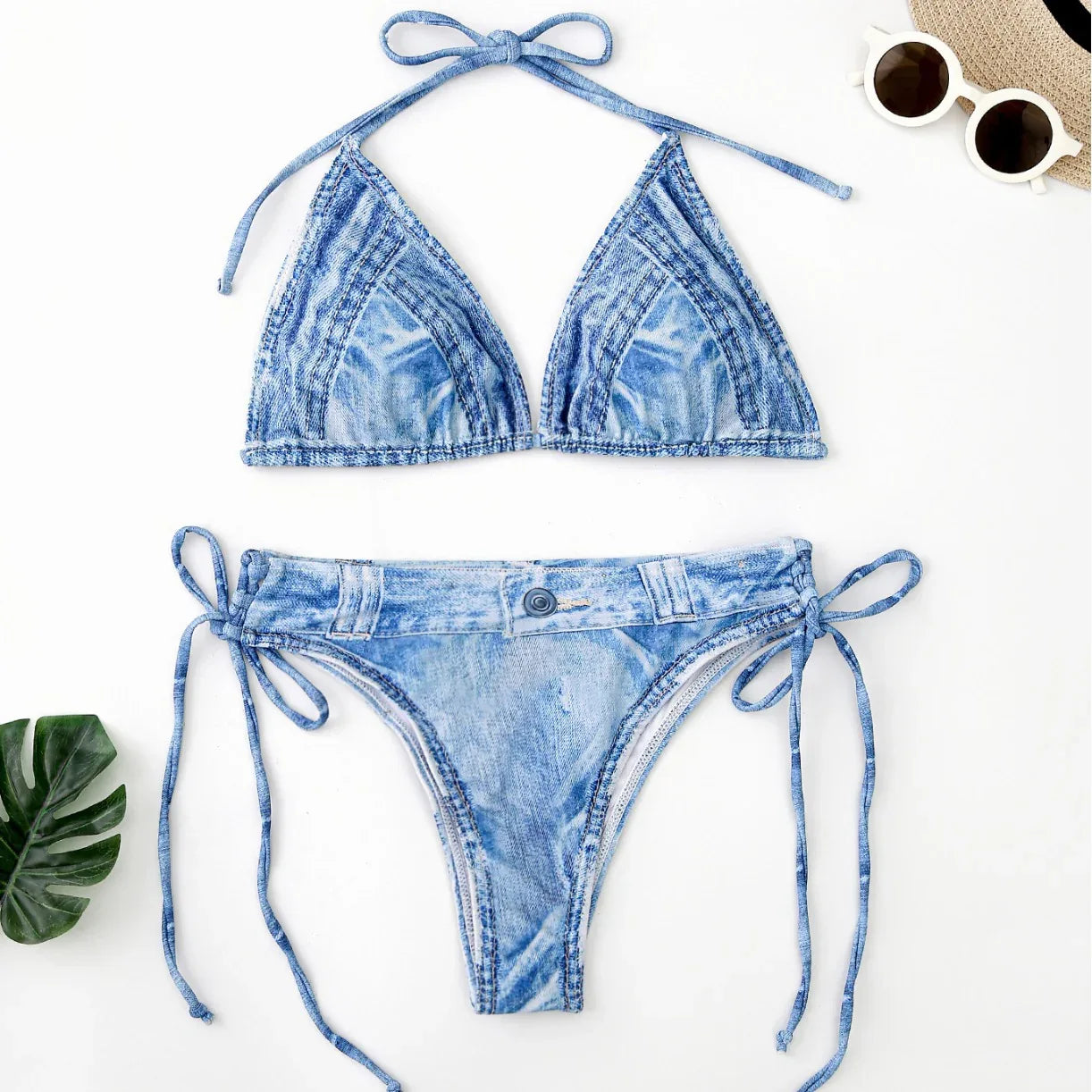 Women's Denim Two-piece Suit Bikini Swimsuit - DanaFashionstore