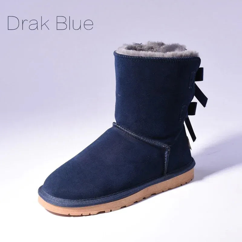 High Quality SALE Women Australia Snow Boots Warm Fur Baileys Bow Boots Women Winter Boots Snow Boots Big Size - DanaFashionstore