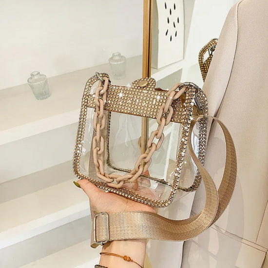 Transparent Chain Women's Portable PVC Shoulder Bag - DanaFashionstore