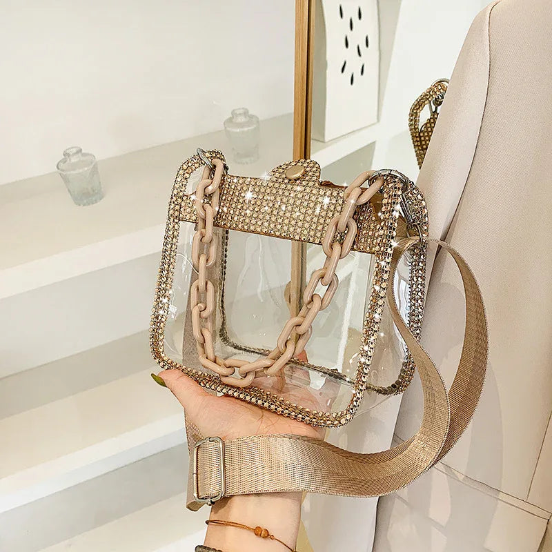 Transparent Chain Women's Portable PVC Shoulder Bag - DanaFashionstore
