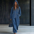 Hooded Overall Jeans Women 2026 - European American Denim Jumpsuit - DanaFashionstore