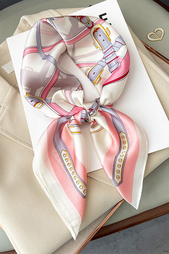 Artificial Silk Striped High-grade Korean Style Stylish Beach Arm Bag Silk Scarf