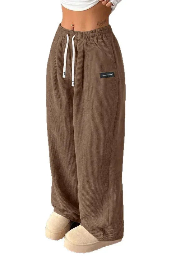 Loose Drawstring Solid Color Pocket Casual Versatile Pants Women's Pants - DanaFashionstore