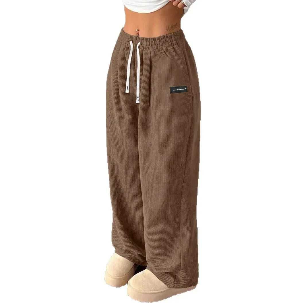 Loose Drawstring Solid Color Pocket Casual Versatile Pants Women's Pants - DanaFashionstore