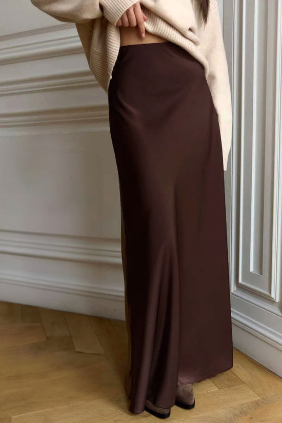 Fishtail Skirt Satin Satin Long