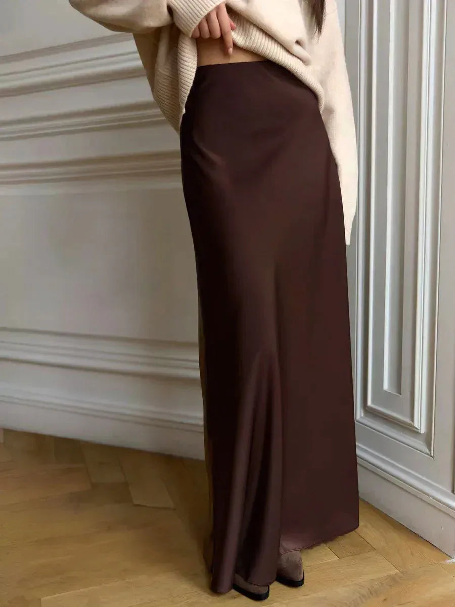 Fishtail Skirt Satin Satin Long - DanaFashionstore