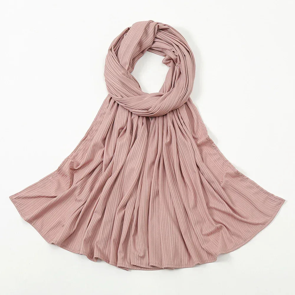 Women's Knitted Thread Cotton Striped Solid Color Scarf - DanaFashionstore