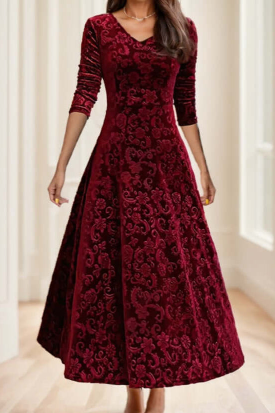 Floral Paisley Pattern Velvet Dress $39.31 Dana Fashion Color: Black Size: 2XL Women's clothing Product information: Sleeve Length: Sleeve Fit Type: Slim Fit Length: Mini Material: Woven Fabric Composition: 100% Polyester Packing list: Dress*1 Size inform