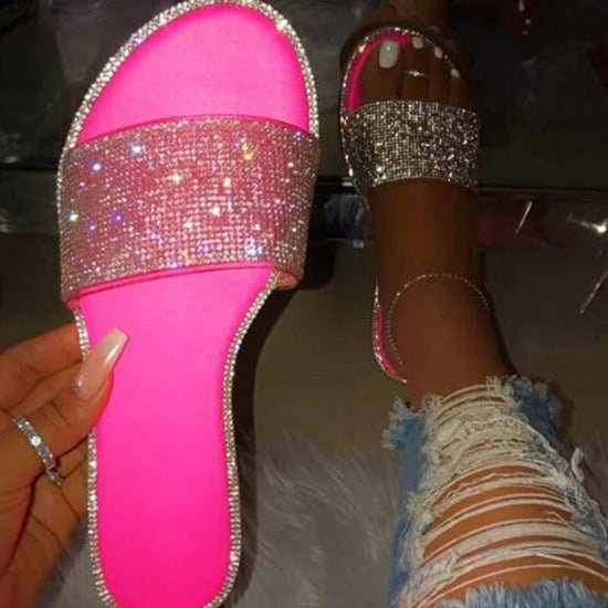 Women's Sandals with Diamond Slippers