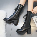 Martin boots with round toe side zip - DanaFashionstore