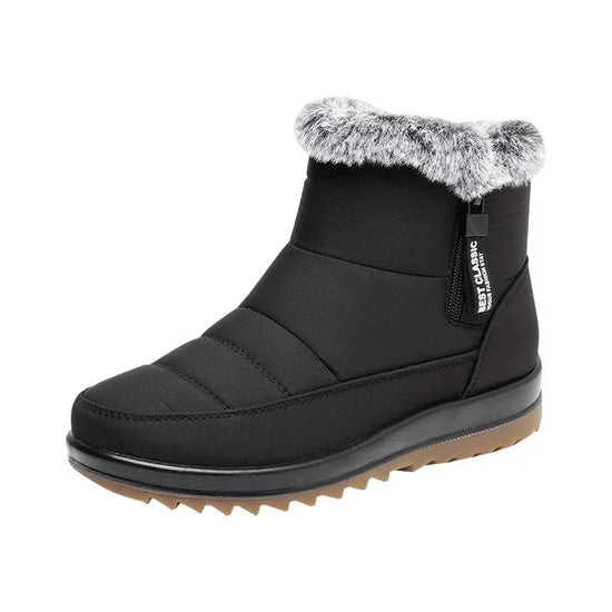 Winter Snow Boot With Side Zipper Fashion Warm Plush Ankle Boots Women's Fleece Short Shoes - DanaFashionstore