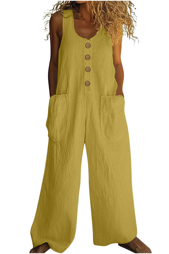 Sleeveless Casual One-piece Wide Leg Jumpsuit