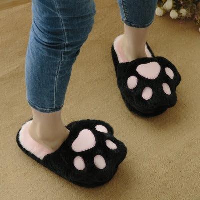 Imitation rabbit fur and cat's paw slippers - DanaFashionstore