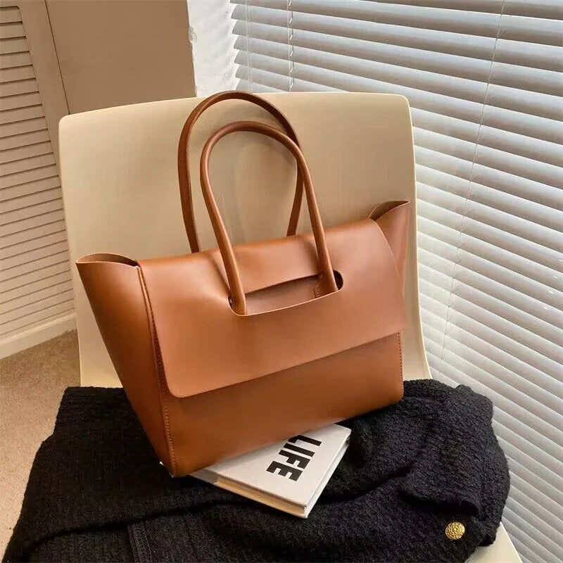 Fashion Women Shoulder Bags Large Capacity Handbags Simple Retro Tote Bags Solid Color Famous Brand High Quality Bags - DanaFashionstore