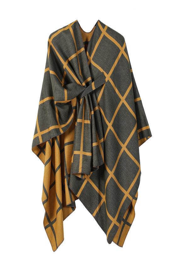 Women's Fashion Gingham Check Warm Scarf