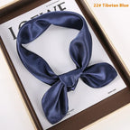 Solid Color Square Scarf Artificial Silk Small Square Towel - DanaFashionstore