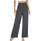 High Waist Straight Trousers With Pockets Wide Leg Casual Pants For Women - DanaFashionstore