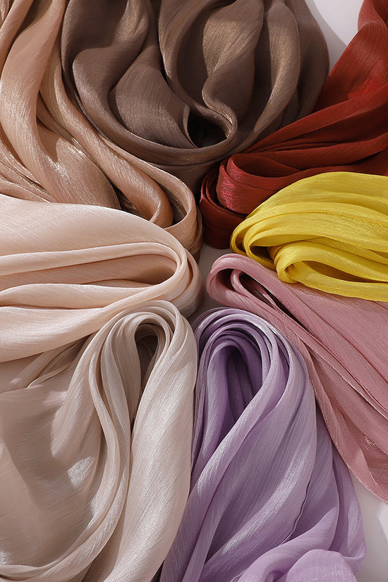 Breathable Cool Island Satin Smooth Silk Toe Scarf