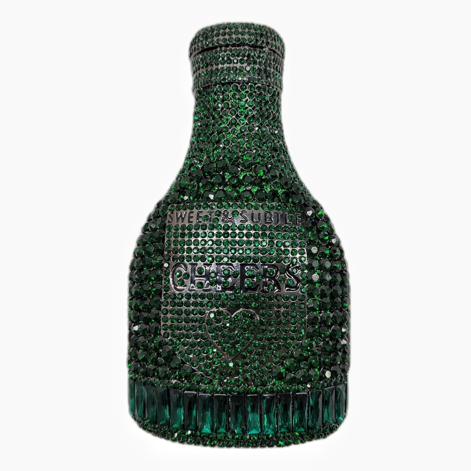Champagne Bottle Rhinestone Evening Clutch Women's Bag - Dana Fashion