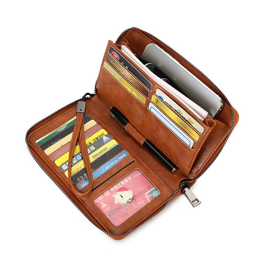 Anti-theft Swiping Retro Oil Wax Skin Large-capacity Handbag - Dana Fashion