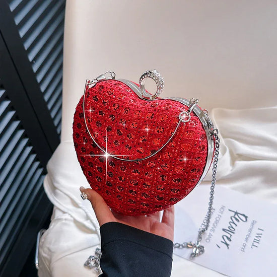 Women's Chain Bag High-grade Messenger Bag Heart Shape - DanaFashionstore