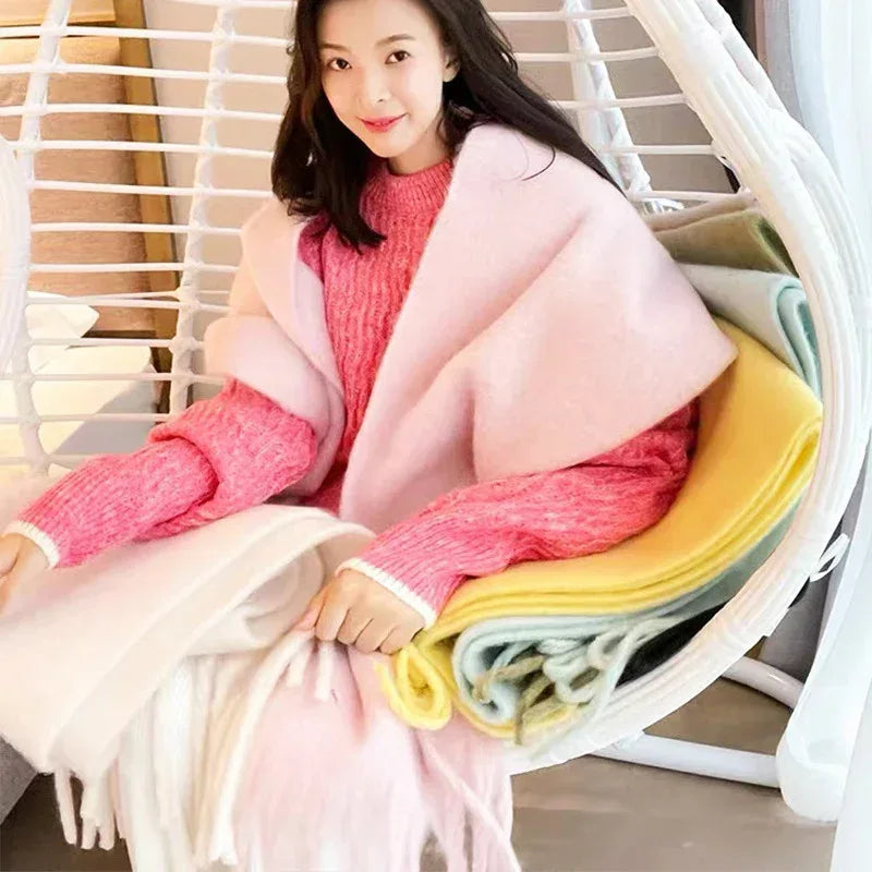Women's Temperament Fashion Warm Solid Color Shawl Scarf - DanaFashionstore