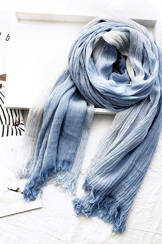 Women's Striped Cotton And Linen Scarf Shawl