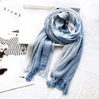 Women's Striped Cotton And Linen Scarf Shawl - DanaFashionstore