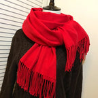 Women's Cashmere Warm Red Annual Meeting Scarf - DanaFashionstore
