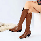Martin Boots Women's Pointed Toe Plus Size Mid-heel Side Zipper - DanaFashionstore