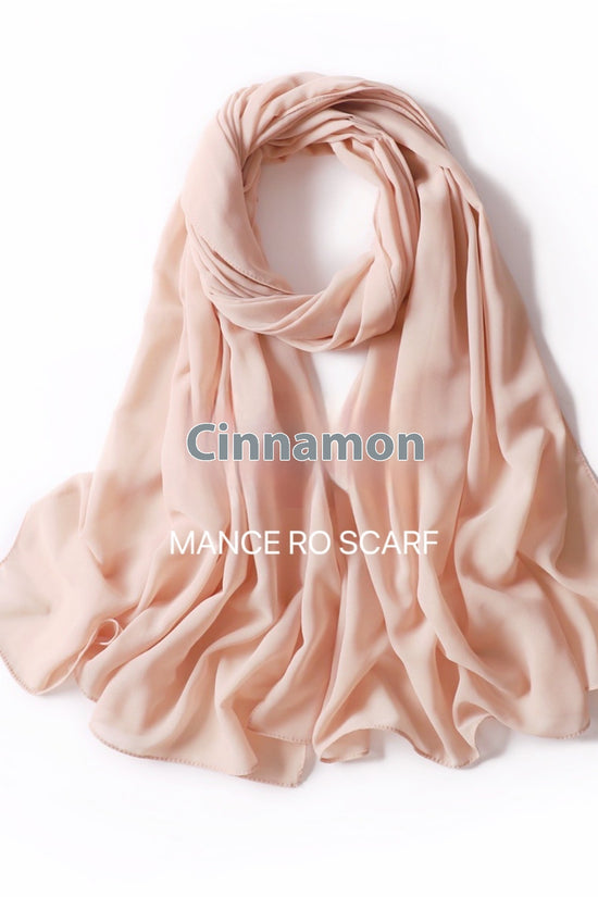 Pure Color Pearl Chiffon Scarf Headcloth Veil Chiffon Scarf