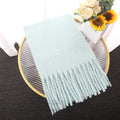 Macaron Solid Color Thick Braid Tassel Shawl - DanaFashionstore