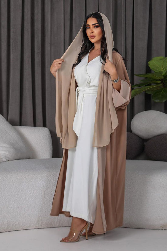 Muslim Cardigan Coat Chiffon Patchwork