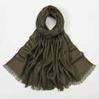Flat Slub Cotton Solid Color Scarf Breathable Monochrome - DanaFashionstore